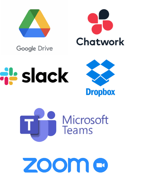 GoogleDrive Chatwork slack Dropbox MicrosoftTeams zoom